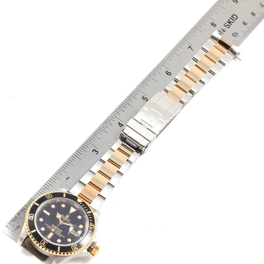 Rolex Submariner 40 Two-Tone Steel Yellow Gold Men’s Watch 16613 For Sale 8