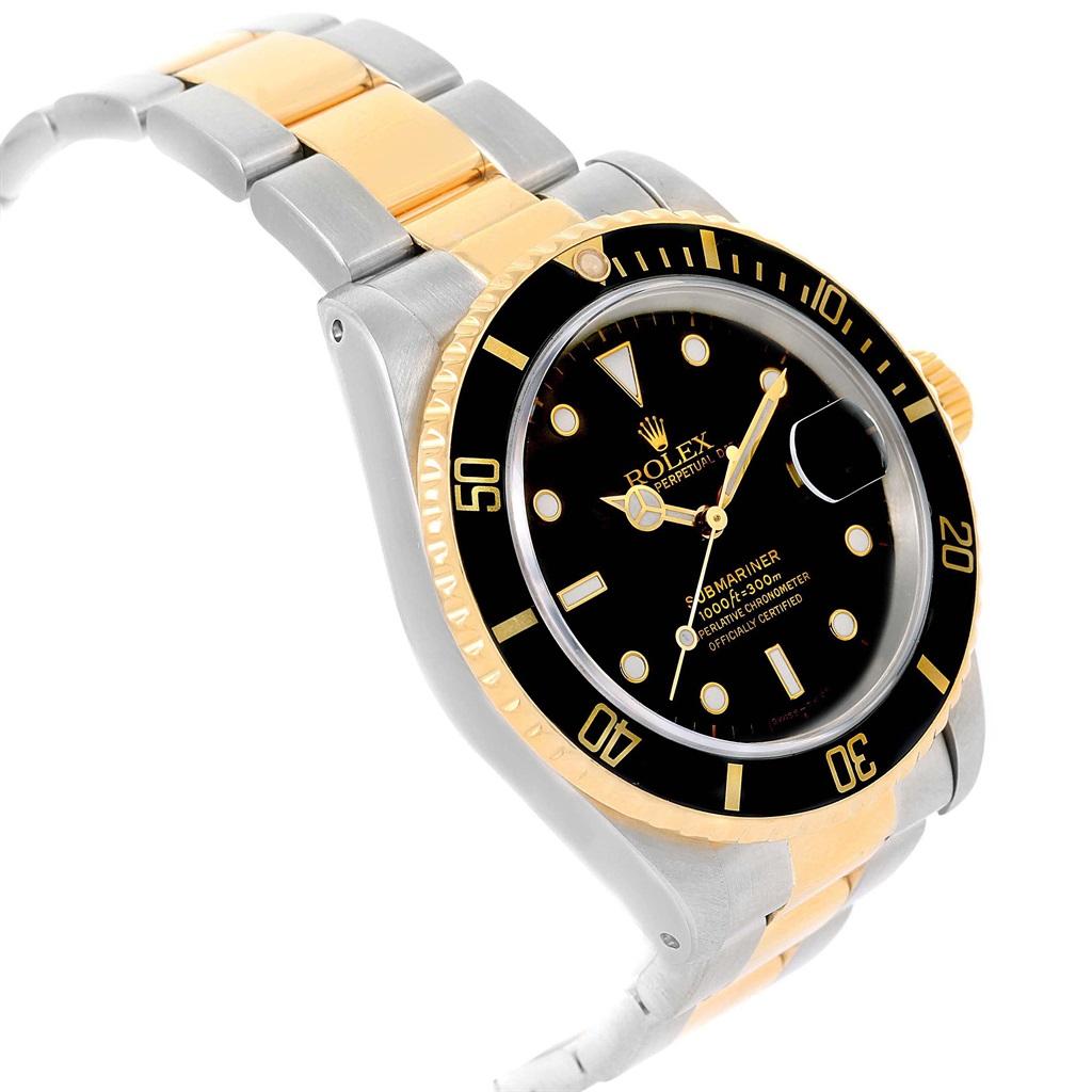 Men's Rolex Submariner 40 Two-Tone Steel Yellow Gold Men’s Watch 16613 For Sale
