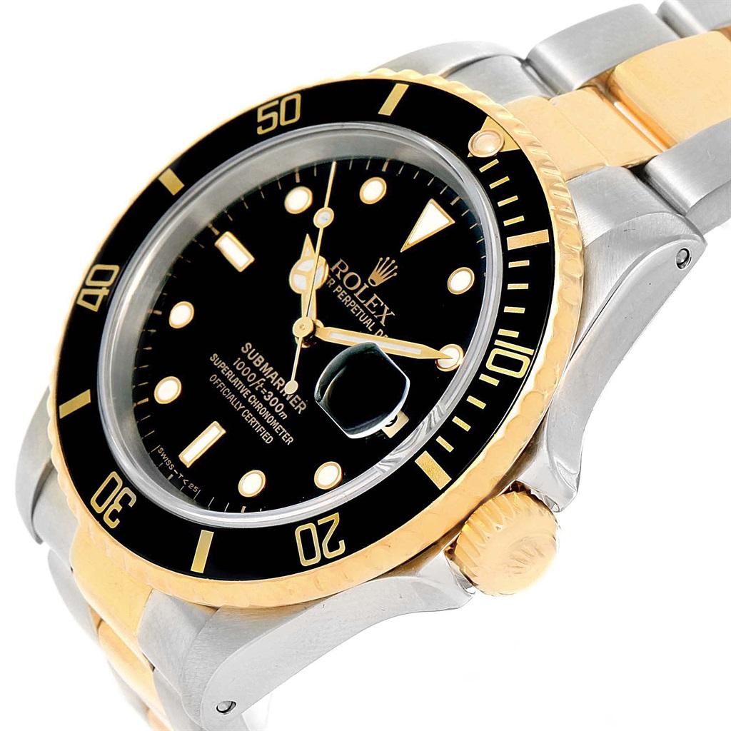 Rolex Submariner 40 Two-Tone Steel Yellow Gold Men’s Watch 16613 For Sale 1