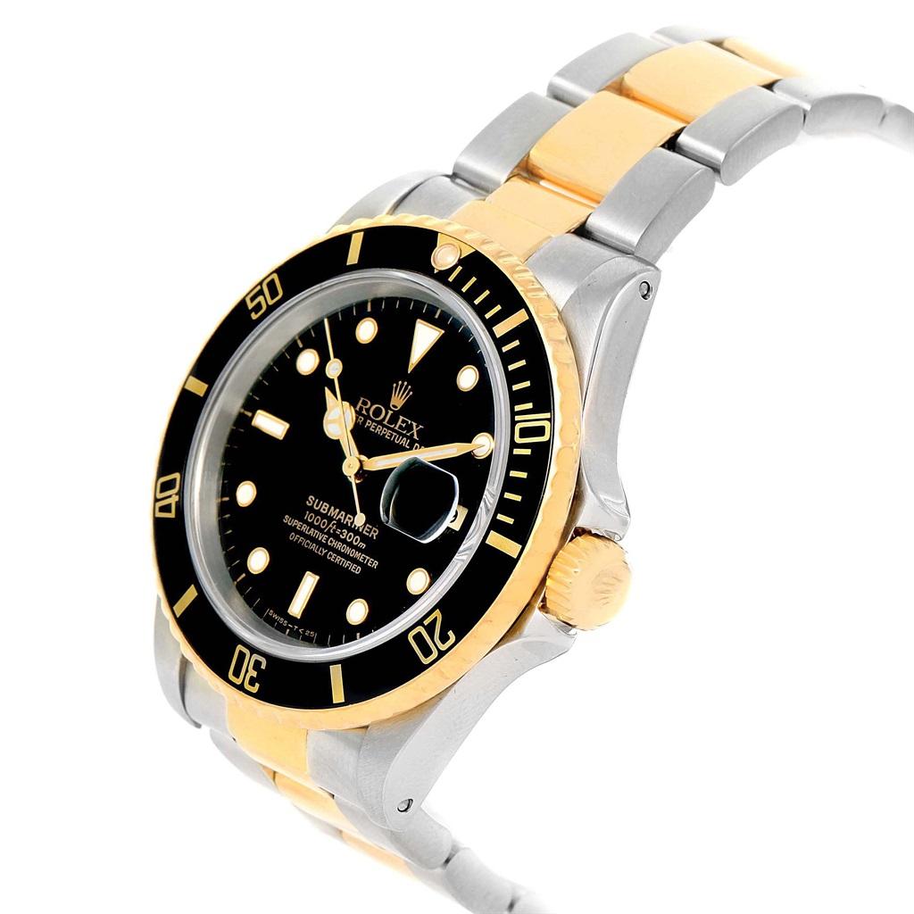 Rolex Submariner 40 Two-Tone Steel Yellow Gold Men’s Watch 16613 For Sale 2