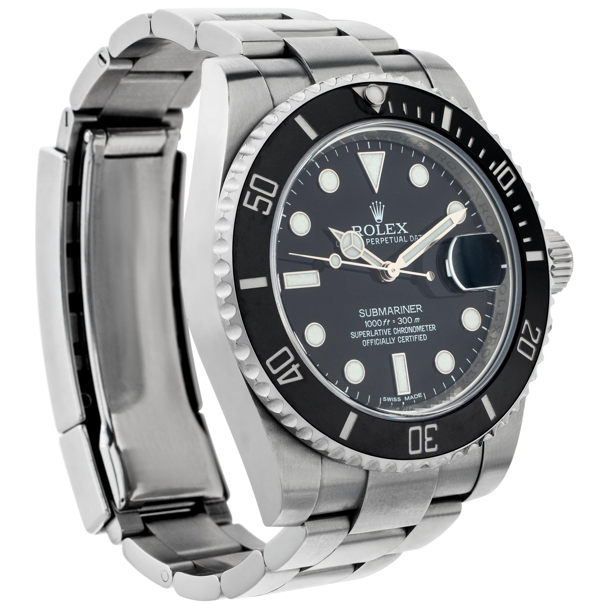 Rolex Submariner in stainless steel. Auto w/ sweep seconds and date. 40 mm case size. **Bank wire only at this price** Ref 116610. Circa 2010s. Fine Pre-owned Rolex Watch. Certified preowned Sport Rolex Submariner 116610 watch is made out of