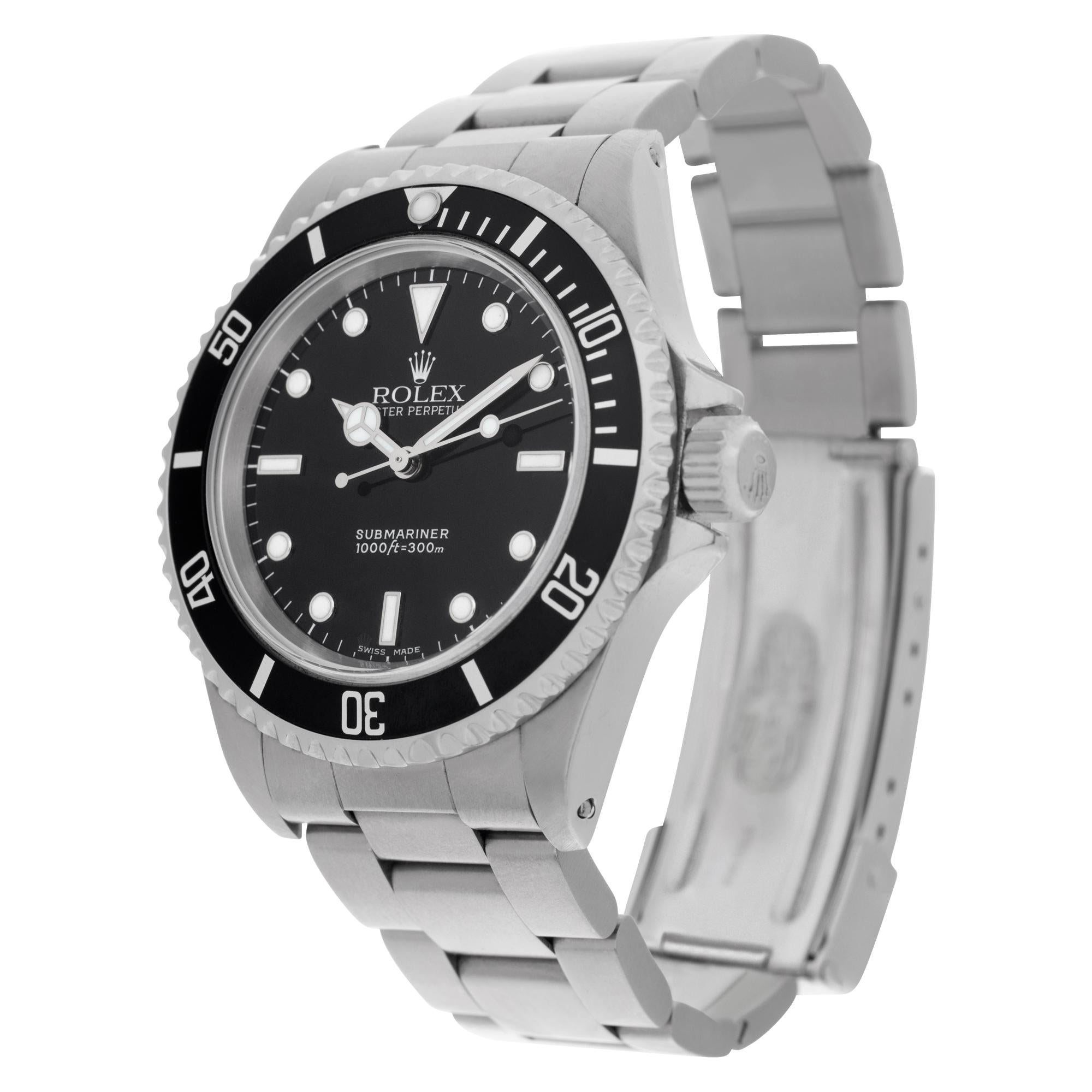 Rolex Submariner in stainless steel. Auto w/ sweep seconds. 40 mm case size. **Bank wire only at this price** Ref 14060M. Circa 2001. Fine Pre-owned Rolex Watch.

Certified preowned Sport Rolex Submariner 14060M watch is made out of Stainless steel
