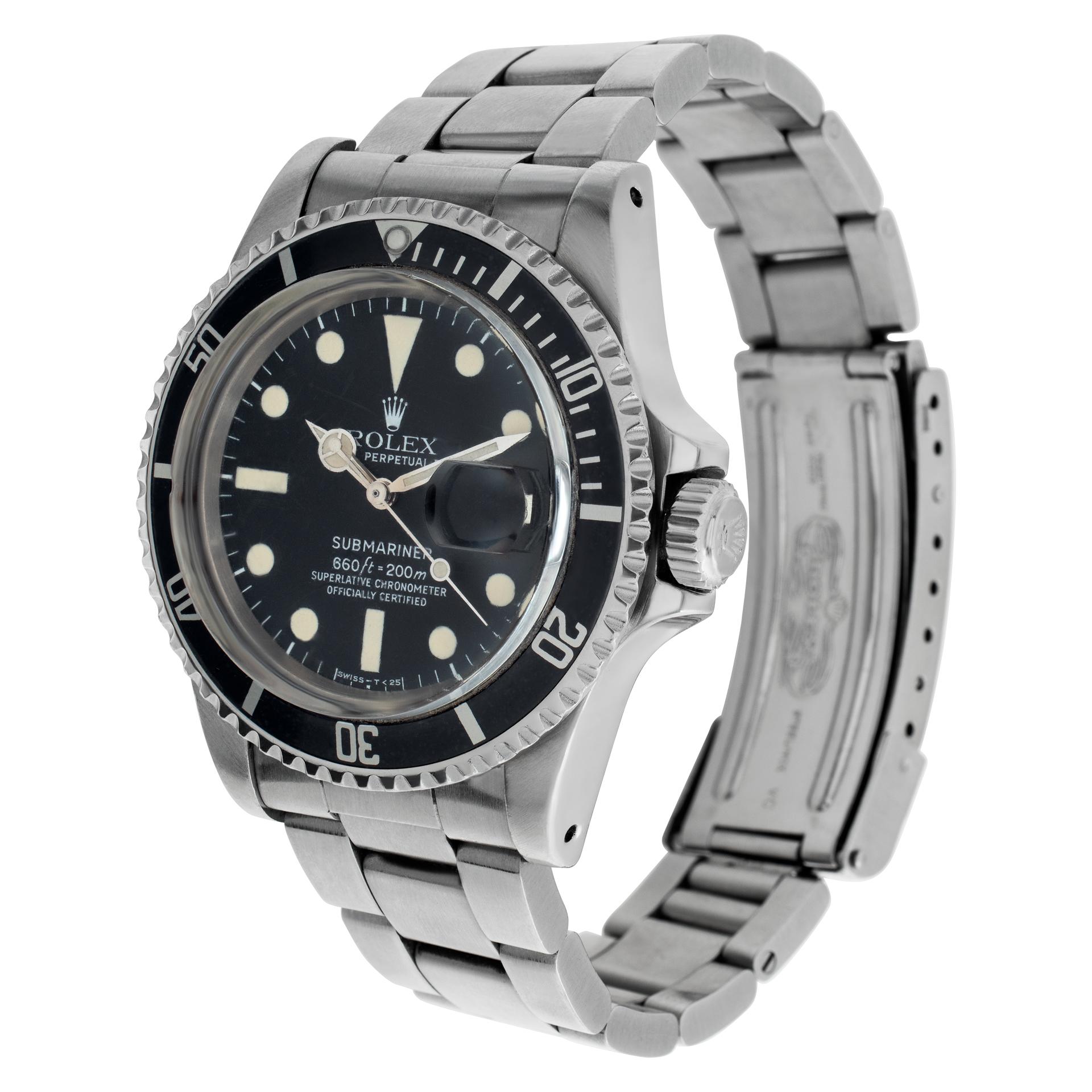 Rolex Submariner Mark I in stainless steel with black dial & bezel. Auto w/ sweep seconds and date. 40 mm case size. **Bank wire only at this price** Ref 1680. Circa 1978. Fine Pre-owned Rolex Watch. Certified preowned Sport Rolex Submariner 1680