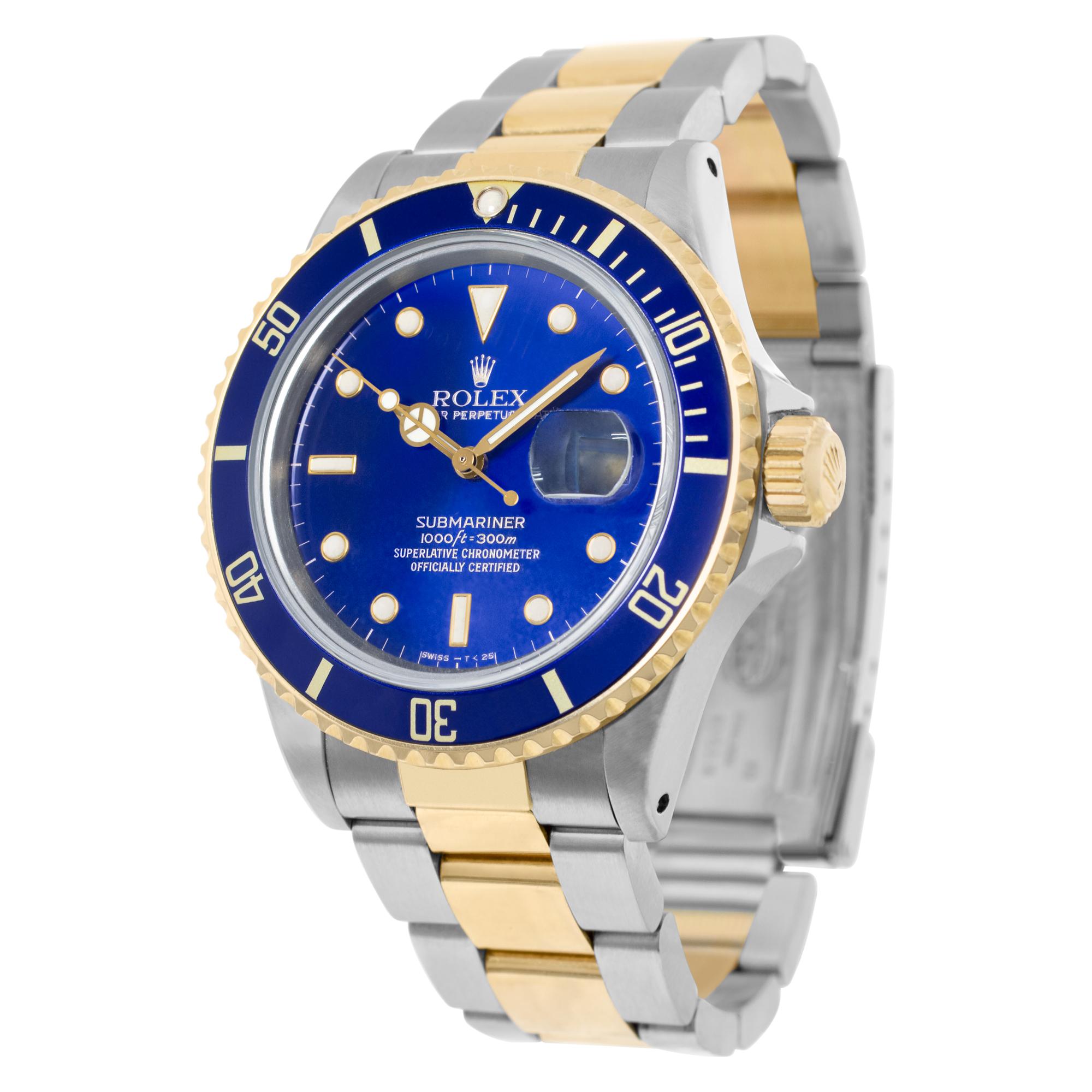 Rolex Submariner in 18k & stainless steel. Auto w/ sweep seconds and date. 40 mm case size. **Bank wire only at this price** Ref 16803. Circa 1987. Fine Pre-owned Rolex Watch.

Certified preowned Sport Rolex Submariner 16803 watch is made out of
