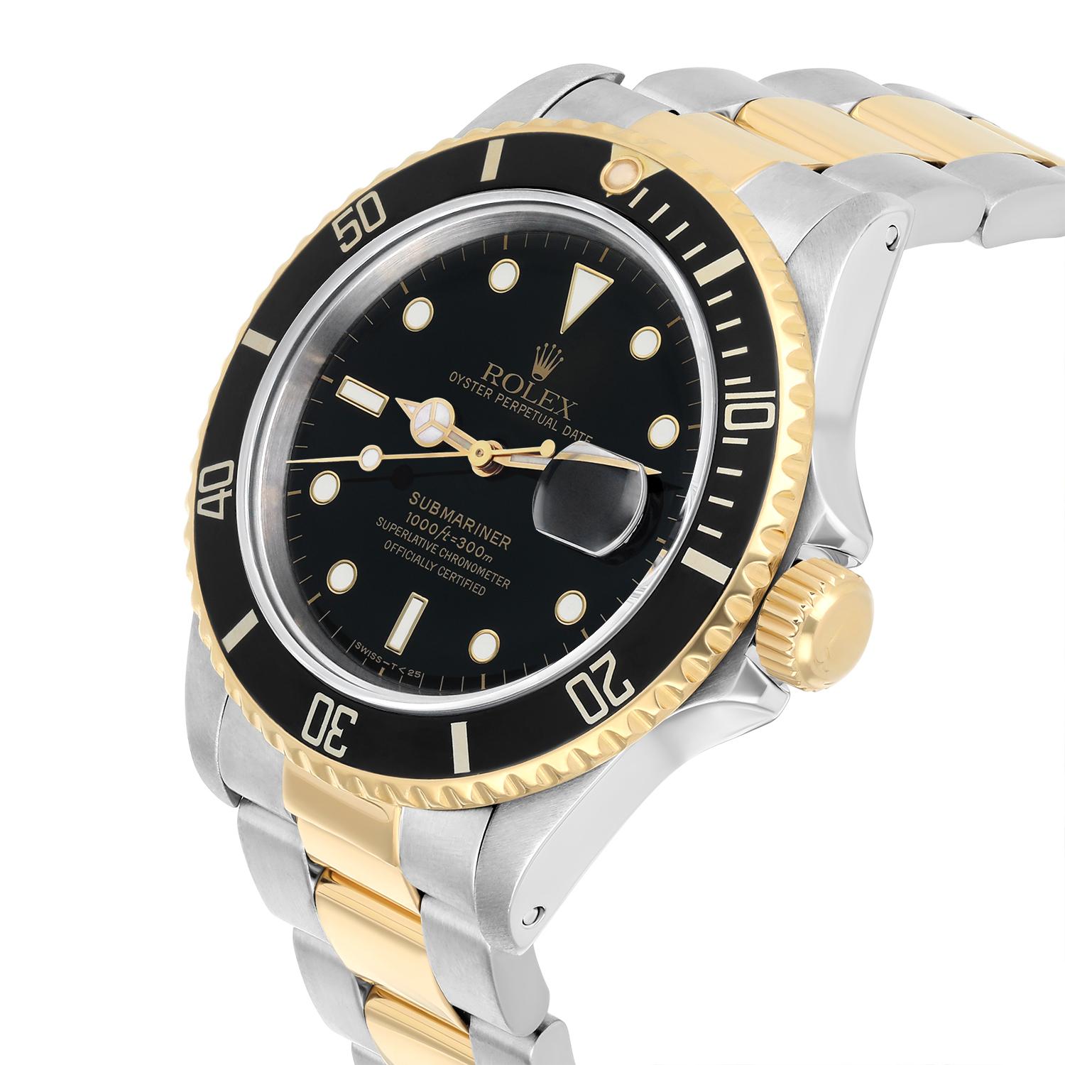 Rolex Submariner 40mm 2tone Yellow Gold/Stainless Steel Watch 16803 Circa 1987 For Sale 1