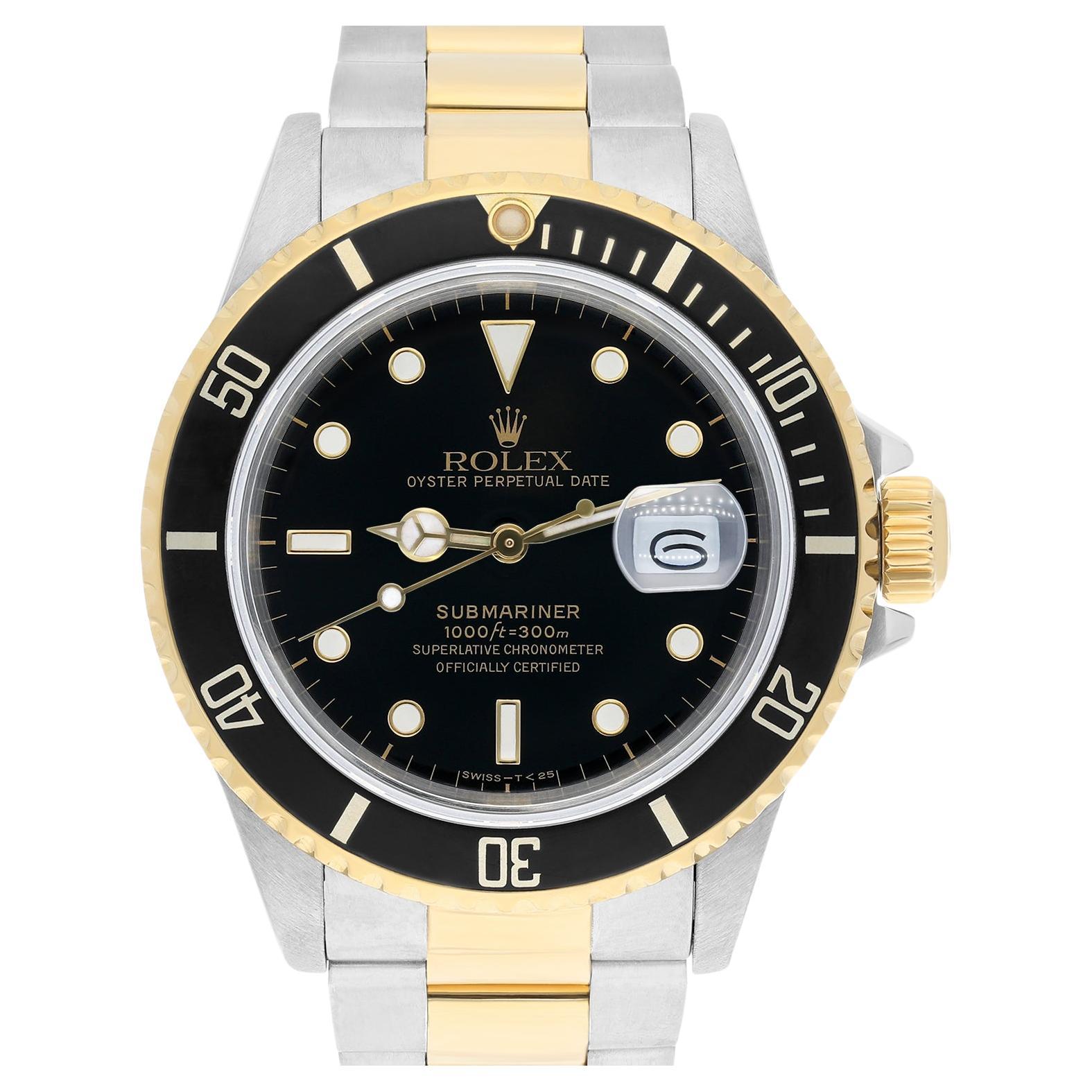 Montre Rolex Submariner 40mm 2tone Yellow Gold/Stainless Steel 16803 Circa 1987