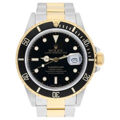 Used Rolex Submariner 40mm 2tone Yellow Gold/Stainless Steel Watch 16803 Circa 1987