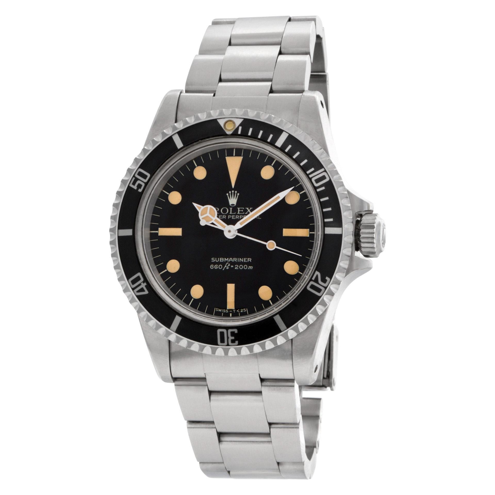 This rare and unique Rolex Submariner, model number 5513, is a complete collector¿s dream, featuring its original box, certificate, and even a sticker with matching serial number. The serial range is in the 6.1 million range, placing its production