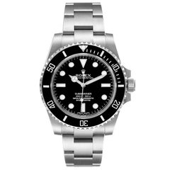 Rolex Submariner Black Dial Ceramic Bezel Steel Watch 114060 Box Card