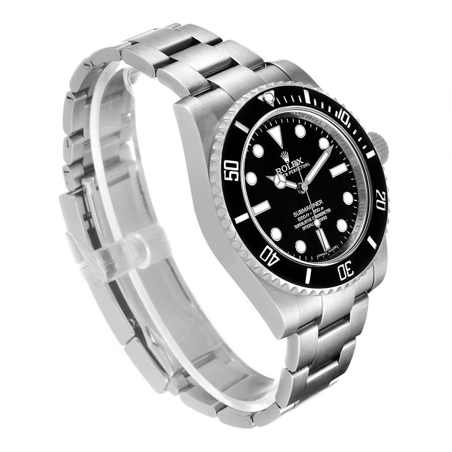 Rolex Submariner Black Dial Ceramic Bezel Steel Watch 114060 Box Card In Excellent Condition For Sale In Atlanta, GA