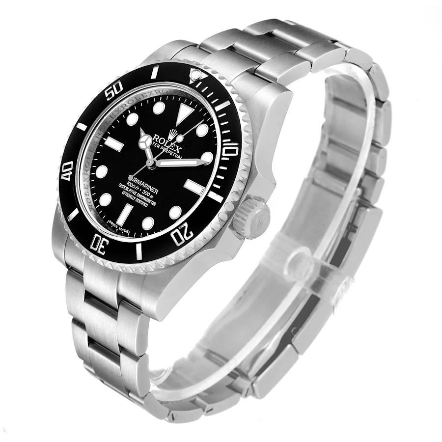 Men's Rolex Submariner Black Dial Ceramic Bezel Steel Watch 114060 Box Card For Sale