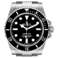 Used Rolex Submariner Black Dial Ceramic Bezel Steel Watch 114060 Box Card