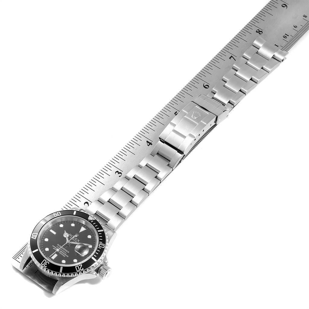 Rolex Submariner Black Dial Steel Men’s Watch 16610 Box For Sale 6