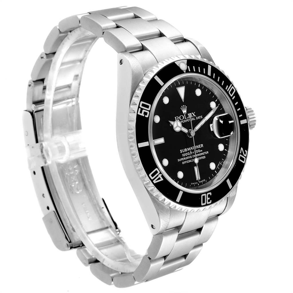 Rolex Submariner Black Dial Steel Men’s Watch 16610 Box In Excellent Condition In Atlanta, GA