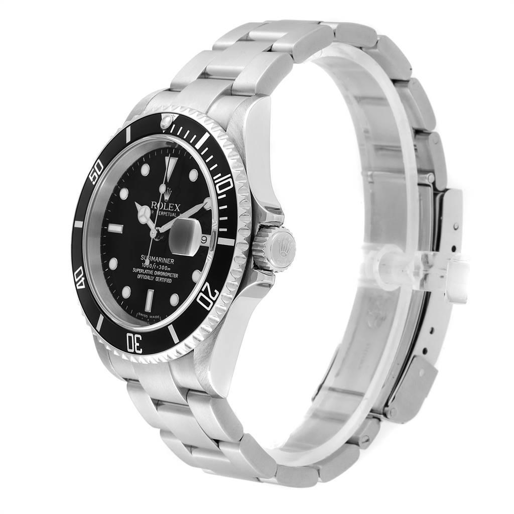 Men's Rolex Submariner Black Dial Steel Men’s Watch 16610 Box For Sale