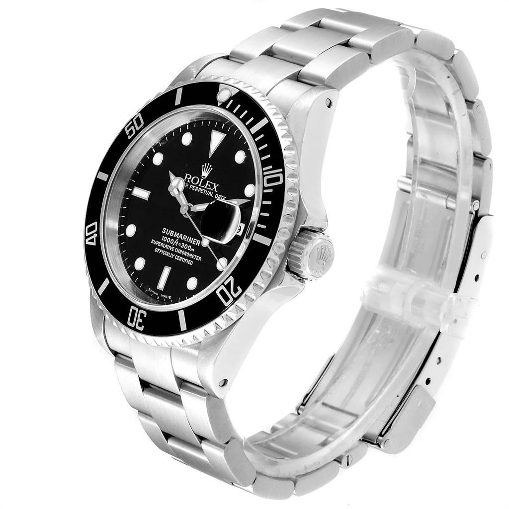 Men's Rolex Submariner Black Dial Steel Men’s Watch 16610 Box