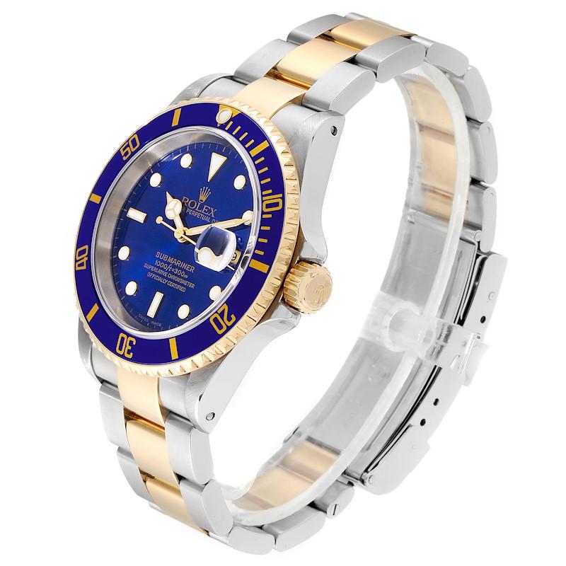 Rolex Submariner Blue Dial Steel Yellow Gold Men's Watch 16613 1