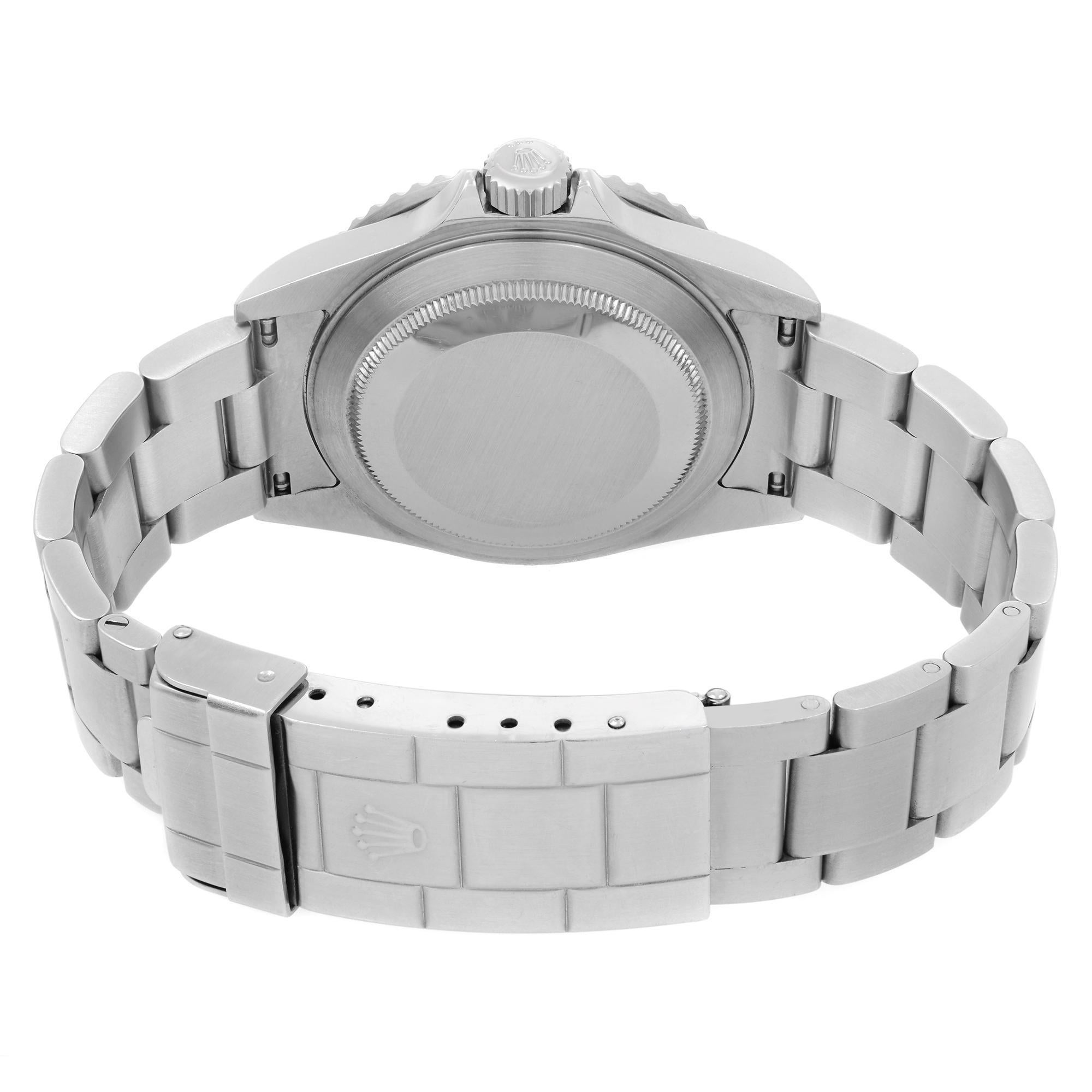 Rolex Submariner Date No Holes Steel Black Dial Automatic Mens Watch 16610 en vente 1