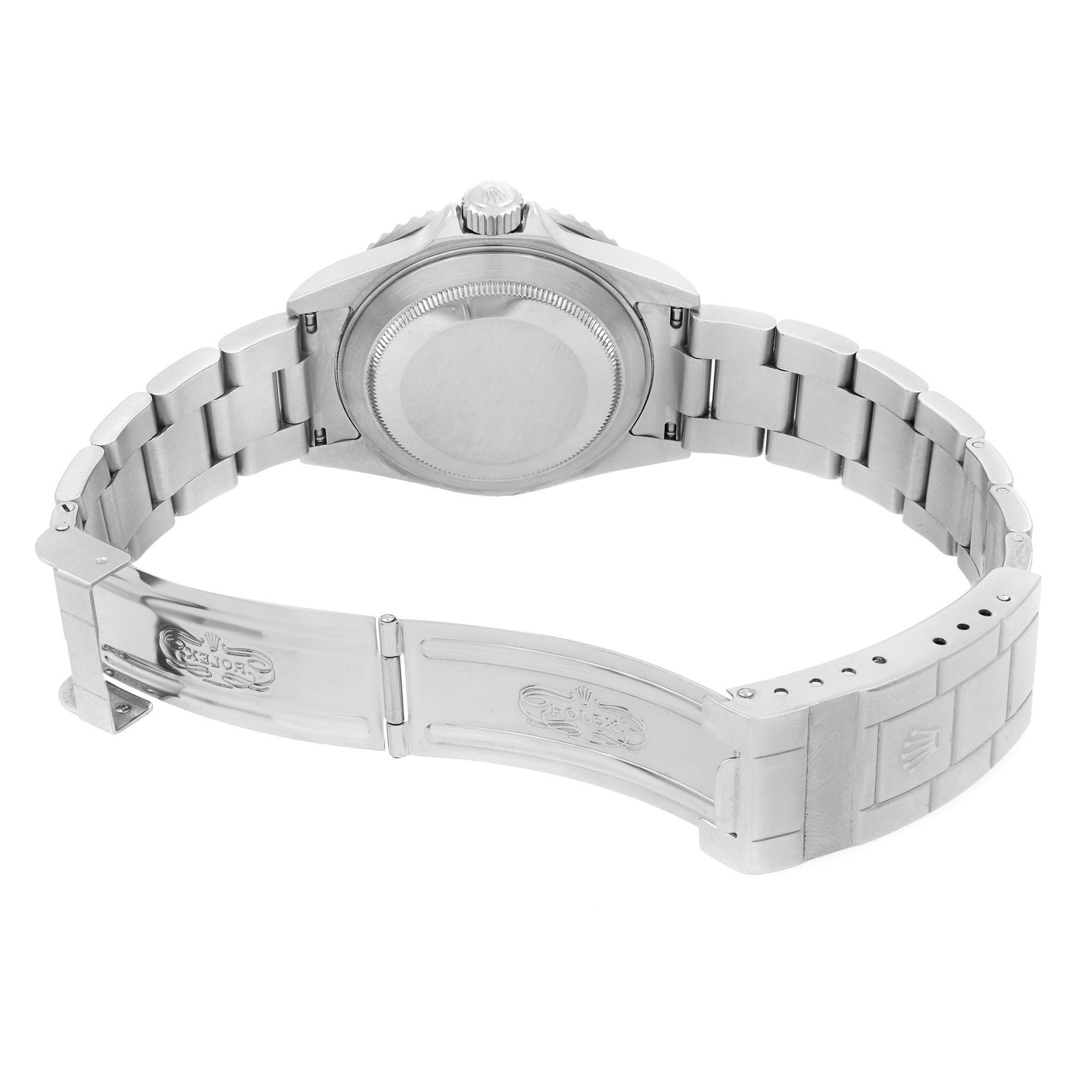 Rolex Submariner Date No Holes Steel Black Dial Automatic Mens Watch 16610 en vente 2