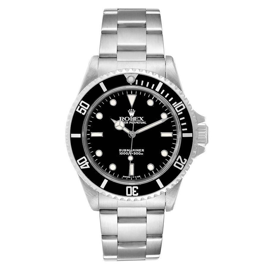 Rolex Submariner 40mm Non-Date 2 Liner Steel Mens Watch 14060 Box Papers. Automatic self-winding movement. Stainless steel case 40.0 mm in diameter. Rolex logo on a crown. Special time-lapse unidirectional rotating bezel. Scratch resistant sapphire