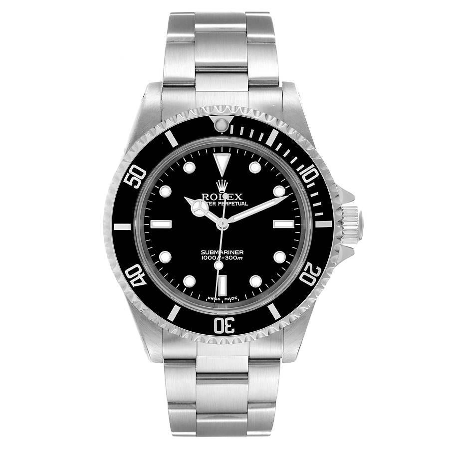 Rolex Submariner 40mm Non-Date 2 Liner Steel Mens Watch 14060 Box Papers. Automatic self-winding movement. Stainless steel case 40.0 mm in diameter. Rolex logo on the crown. Special time-lapse unidirectional rotating bezel. Scratch resistant