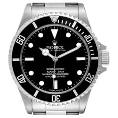 Rolex Submariner Non-Date 4 Liner Steel Mens Watch 14060 Box Card