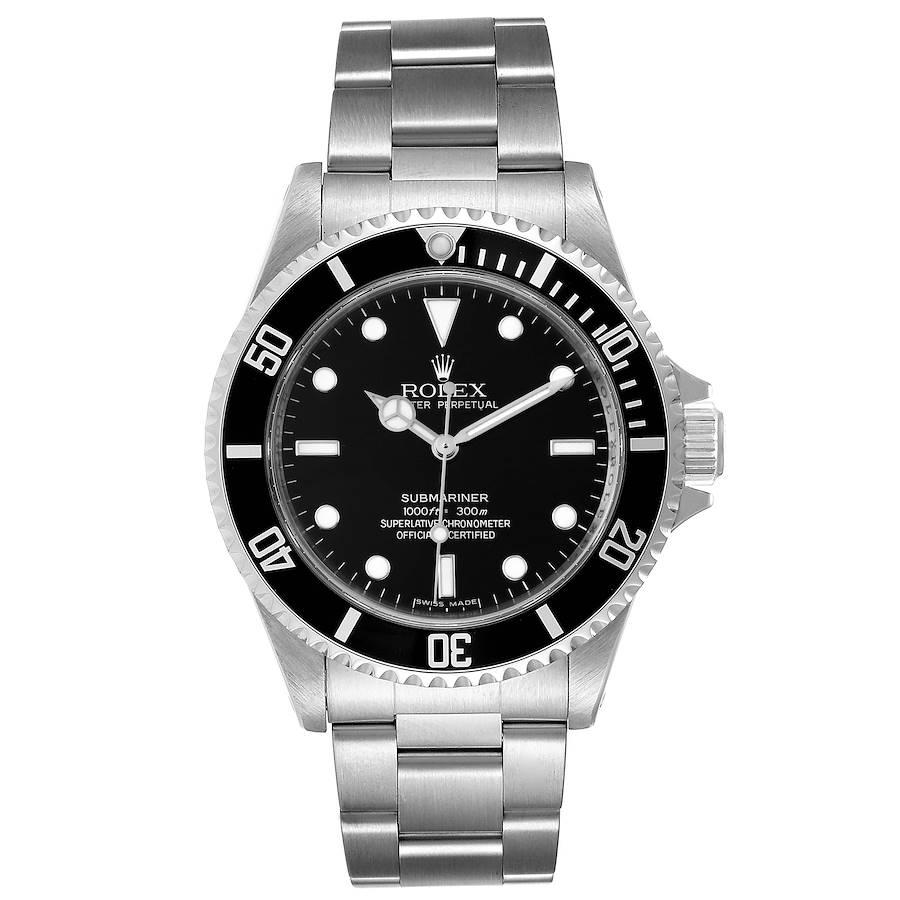 Rolex Submariner 40mm Non-Date 4 Liner Steel Mens Watch 14060. Automatic self-winding movement. Stainless steel case 40.0 mm in diameter. Rolex logo on a crown. Special time-lapse unidirectional rotating bezel. Scratch resistant sapphire crystal.