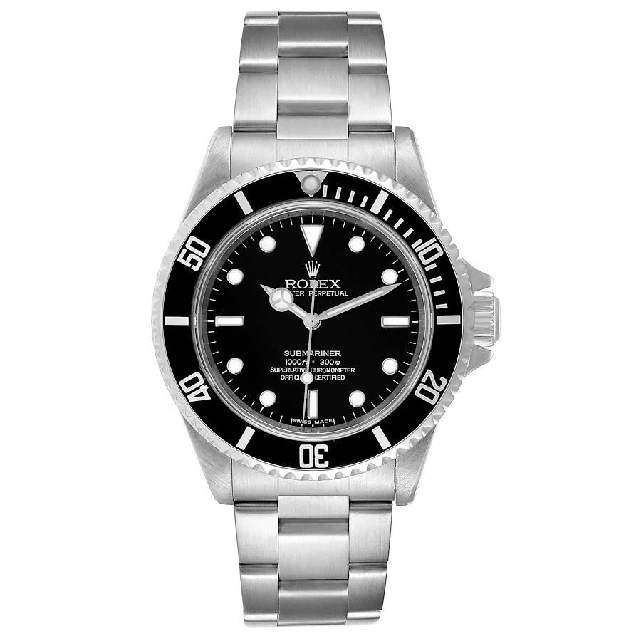 Rolex Submariner 40mm Non-Date 4 Liner Steel Mens Watch 14060 Unworn. Automatic self-winding movement. Stainless steel case 40.0 mm in diameter. Rolex logo on a crown. Special time-lapse unidirectional rotating bezel. Scratch resistant sapphire