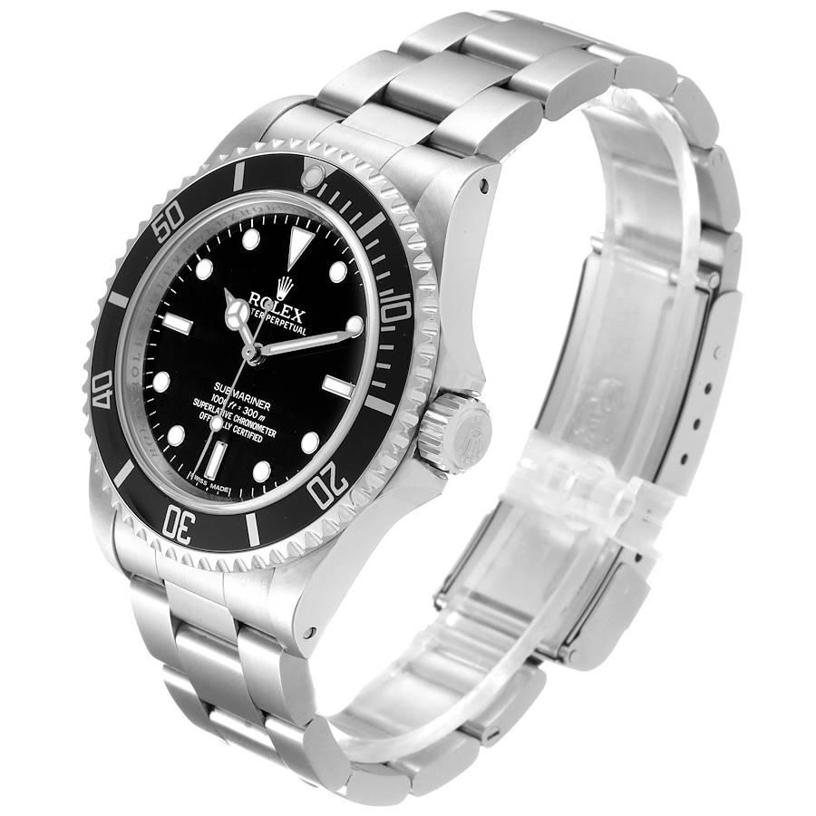 Rolex Submariner Non-Date 4 Liner Steel Steel Watch 14060 Box Card In Excellent Condition For Sale In Atlanta, GA