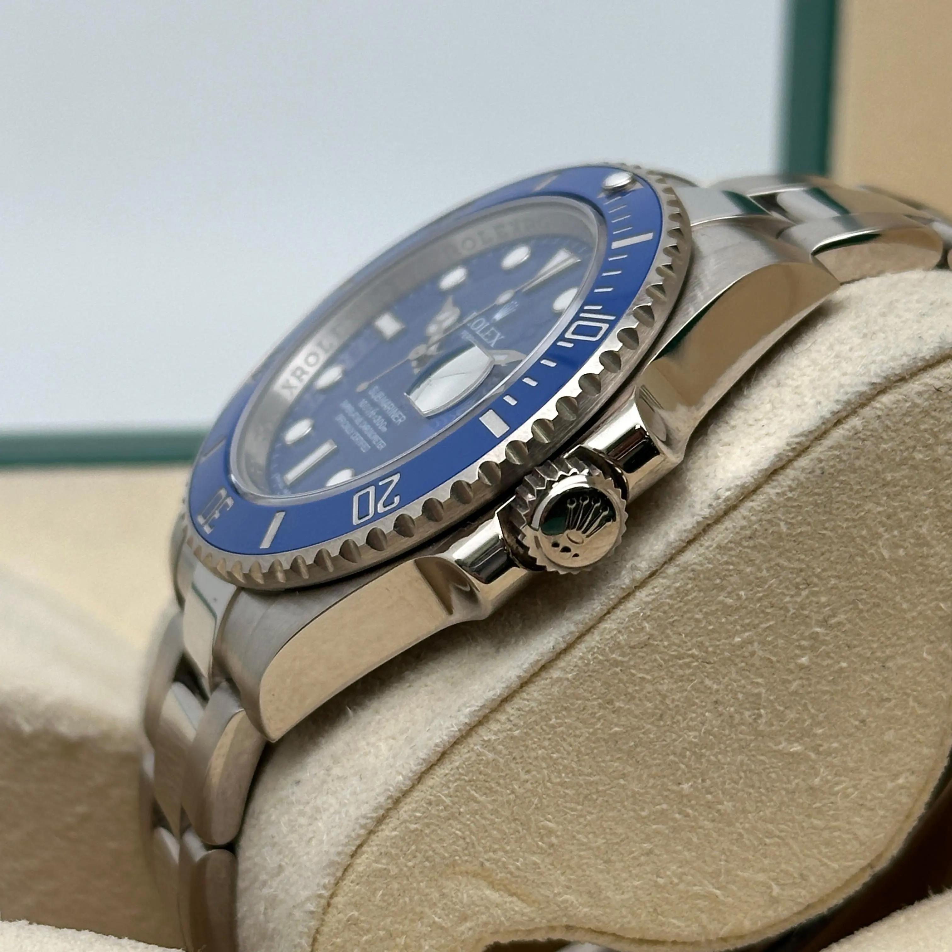 Rolex Submariner 40mm Puffo Oro Bianco 18K Ceramica Orologio 116619LB In condizioni ottime in vendita a New York, NY