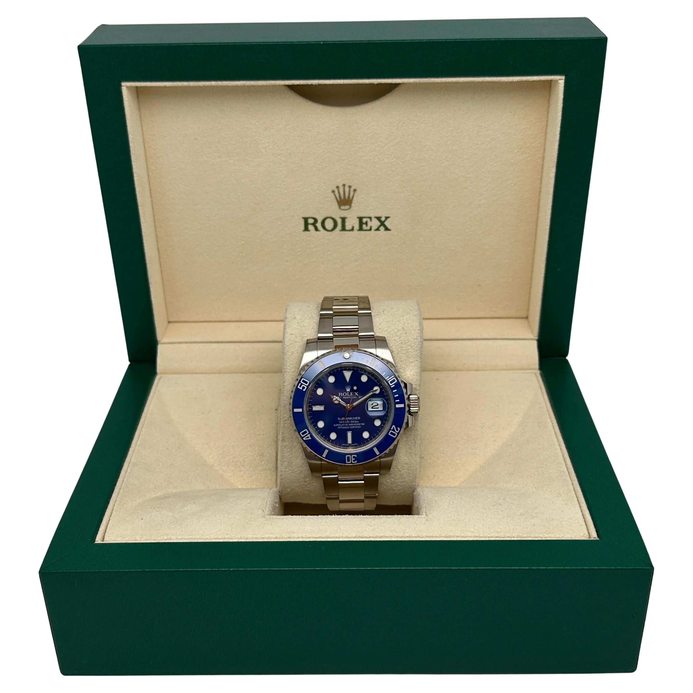 Rolex Submariner 40mm Smurf Montre en céramique or blanc 18K 116619LB