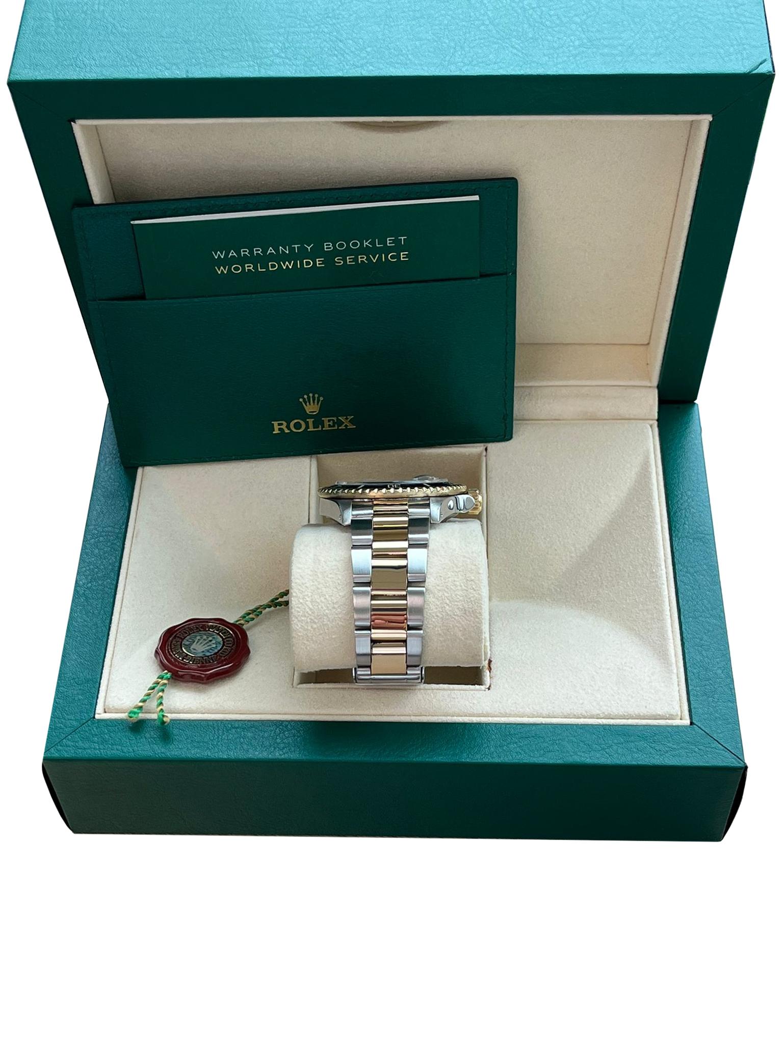 Rolex Submariner 40mm Stahl 18K Gelbgold Stahl Schwarzes Zifferblatt Herrenuhr 16803 im Angebot 5