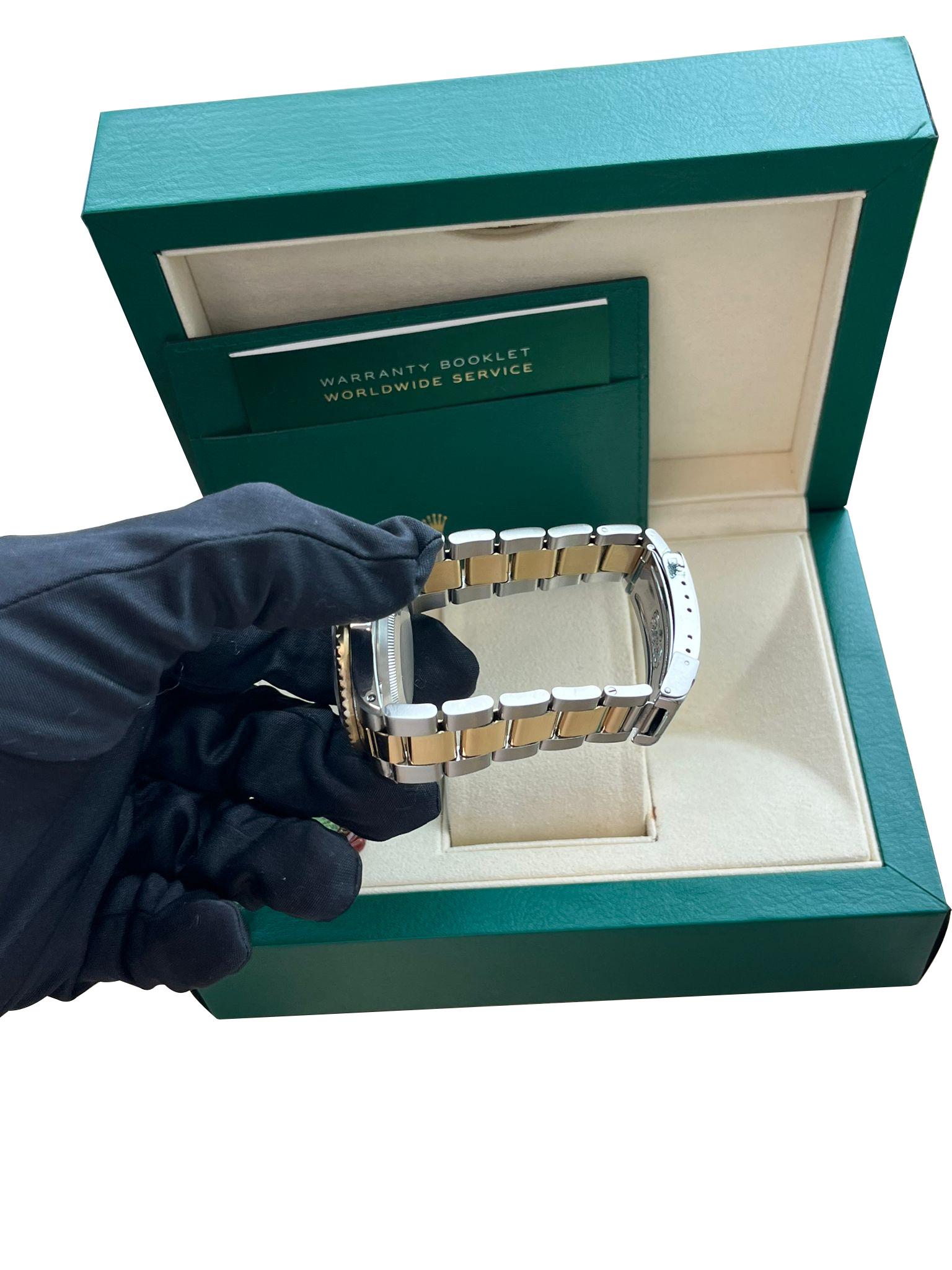Rolex Submariner 40mm Stahl 18K Gelbgold Stahl Schwarzes Zifferblatt Herrenuhr 16803 im Angebot 8