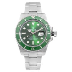 Used Rolex Submariner Steel Ceramic Hulk Green Dial Automatic Men Watch 116610LV