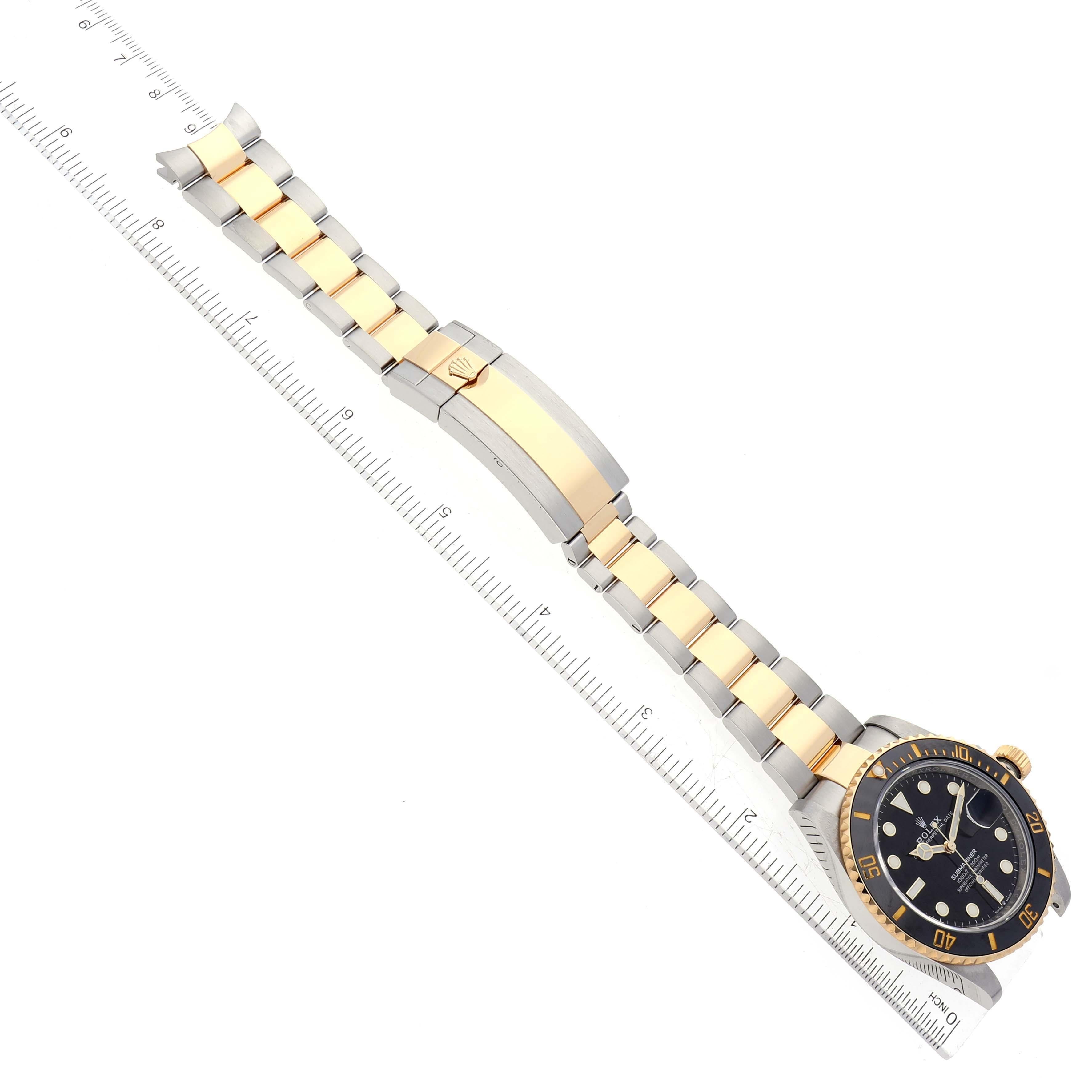 Rolex Montre Submariner 41 en acier et or jaune avec cadran noir, pour hommes 126613, avec carte de visite en vente 6