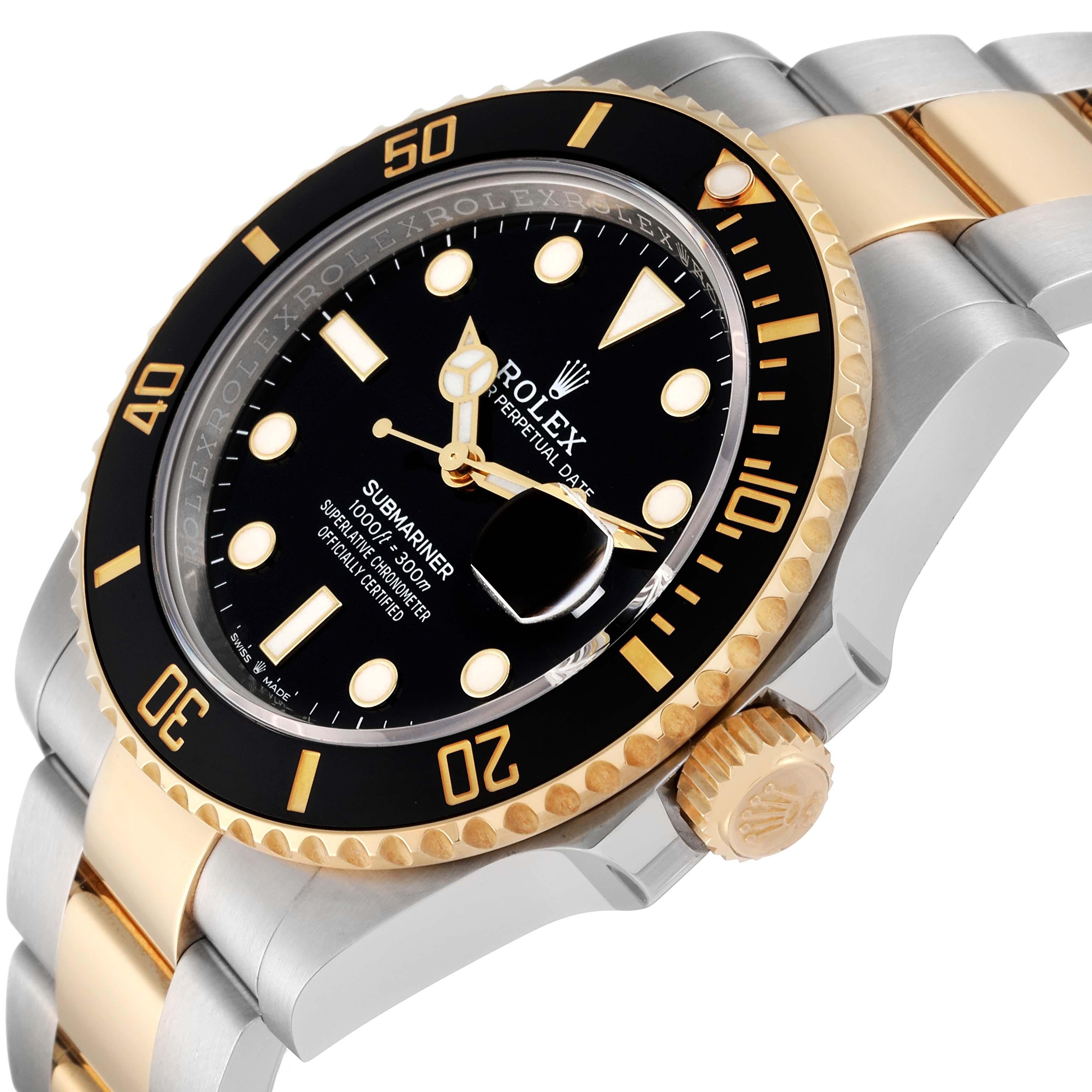Rolex Submariner 41 Steel Yellow Gold Black Dial Mens Watch 126613 Box Card In Excellent Condition In Atlanta, GA