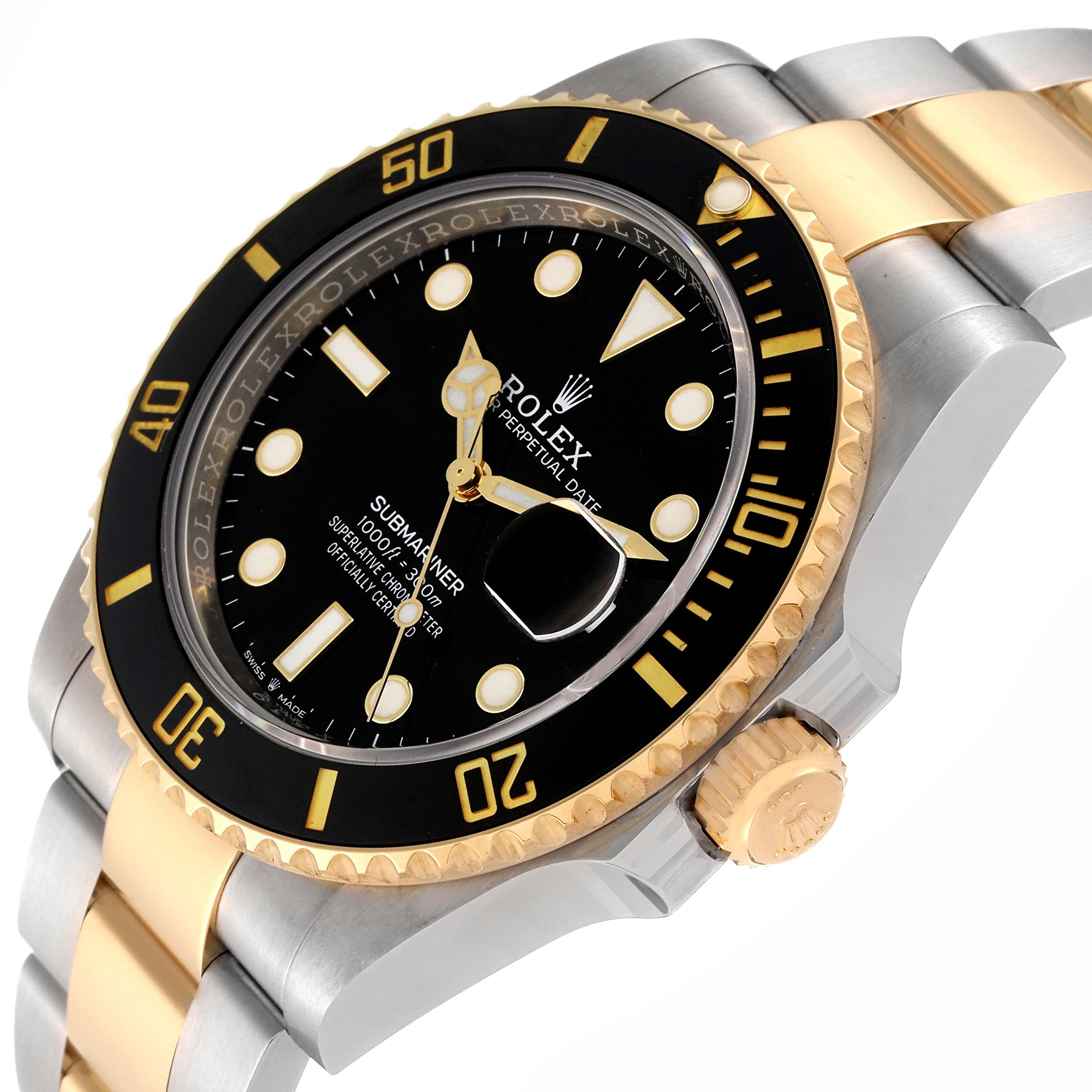 Rolex Montre Submariner 41 en acier et or jaune avec cadran noir, pour hommes 126613, avec carte de visite 1