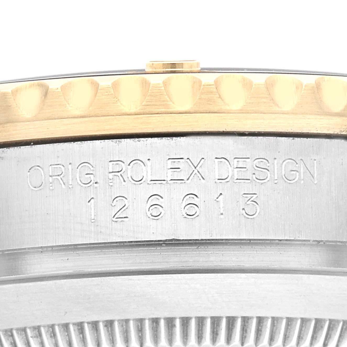 Rolex Montre Submariner 41 en acier et or jaune avec cadran noir, pour hommes 126613, avec carte de visite en vente 5
