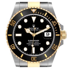 Rolex Submariner 41 Steel Yellow Gold Black Dial Mens Watch 126613 Box Card
