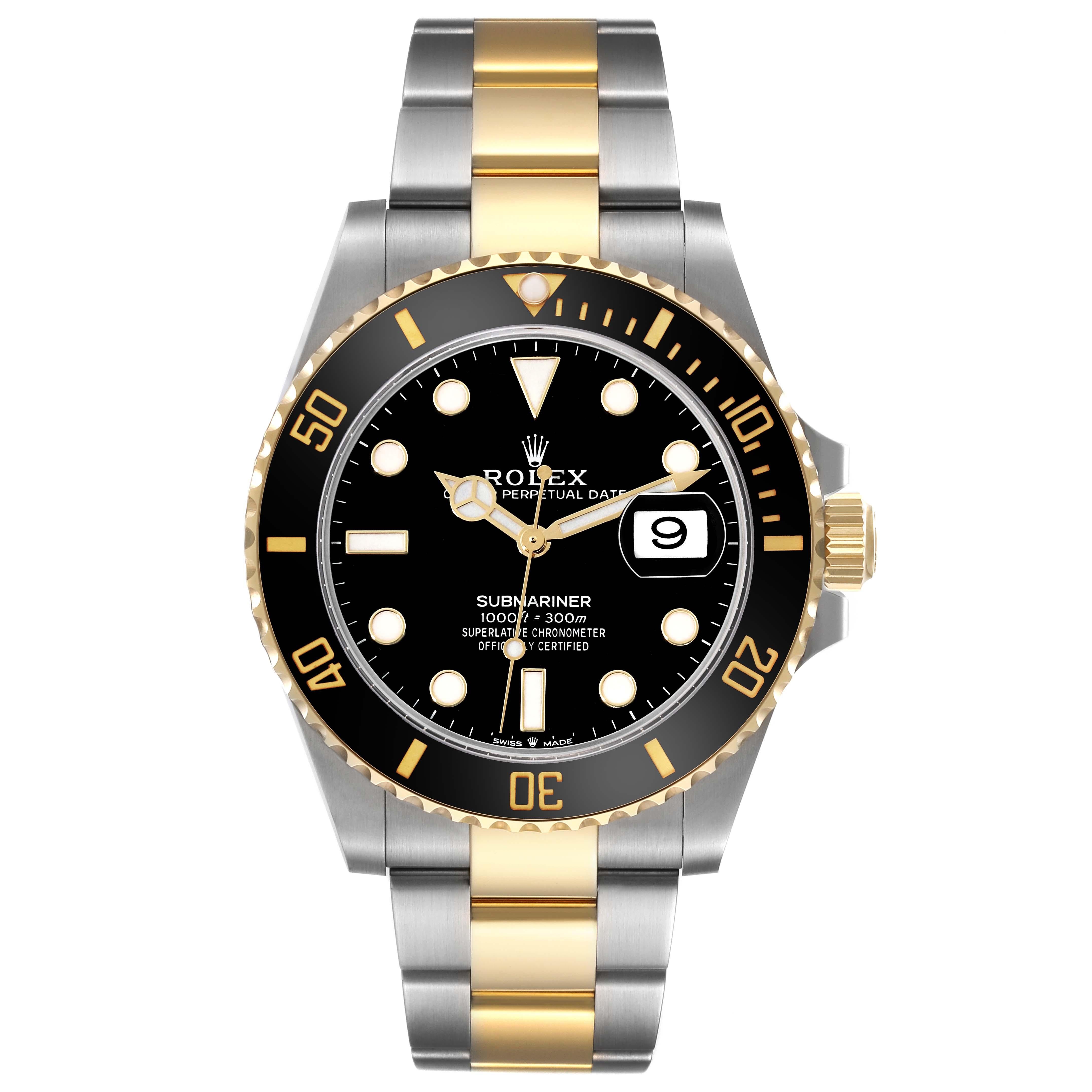 Rolex Submariner 41 Steel Yellow Gold Black Dial Mens Watch 126613 In Excellent Condition For Sale In Atlanta, GA