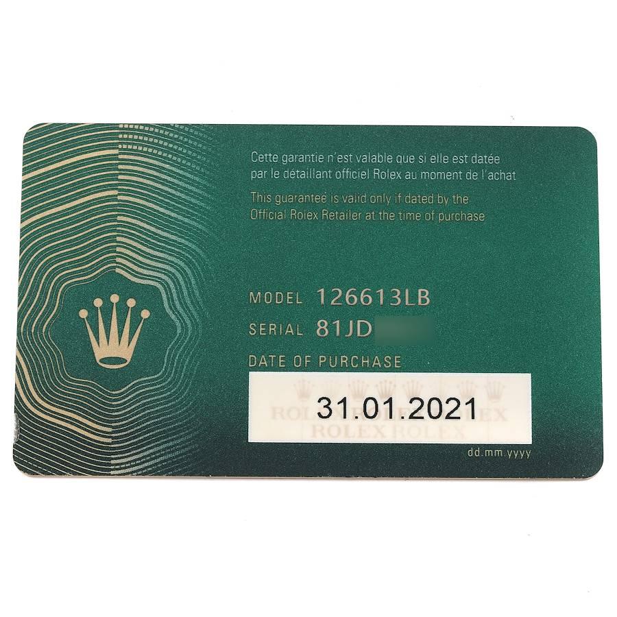 Rolex Submariner 41 Stahl Gelbgold Blaues Zifferblatt Herrenuhr 126613 Box Card im Angebot 8