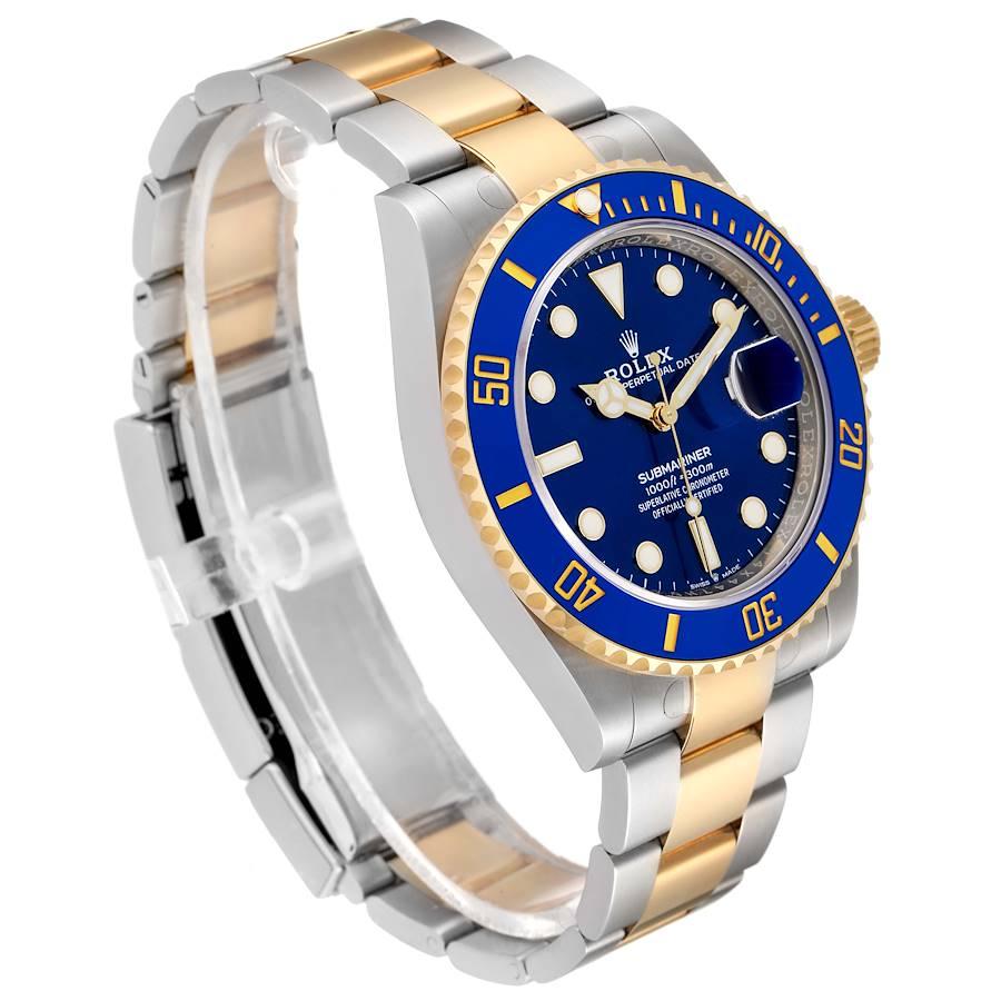 Rolex Submariner 41 Steel Yellow Gold Blue Dial Mens Watch 126613 Box Card In Excellent Condition In Atlanta, GA