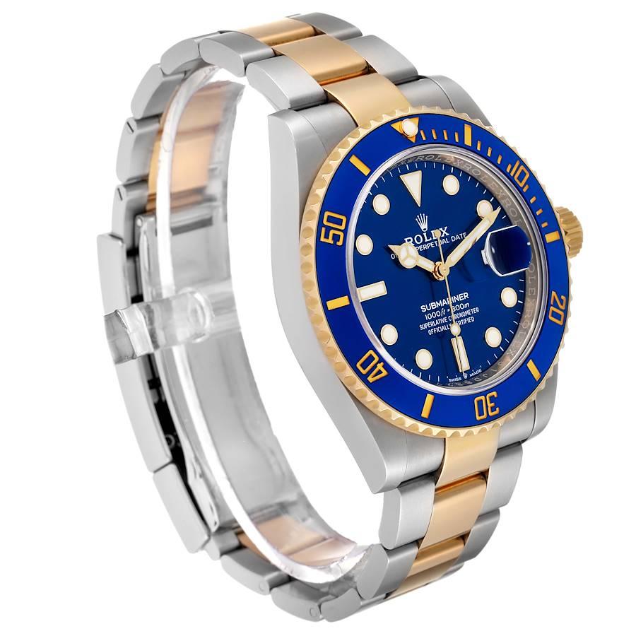 Rolex Submariner 41 Stahl Gelbgold Blaues Zifferblatt Herrenuhr 126613 Box Card im Zustand „Hervorragend“ im Angebot in Atlanta, GA