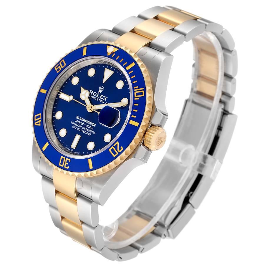 Men's Rolex Submariner 41 Steel Yellow Gold Blue Dial Mens Watch 126613 Box Card