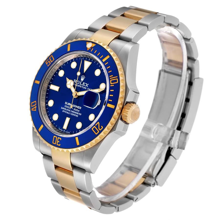 Rolex Submariner 41 Stahl Gelbgold Blaues Zifferblatt Herrenuhr 126613 Box Card im Angebot 1