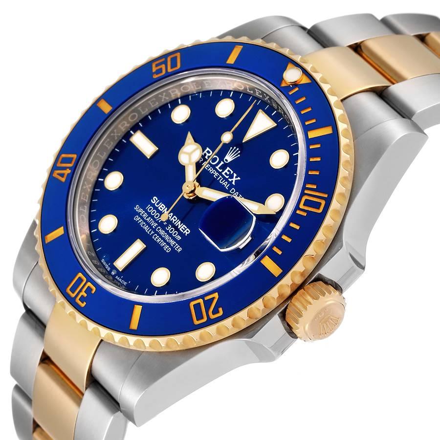 Rolex Submariner 41 Stahl Gelbgold Blaues Zifferblatt Herrenuhr 126613 Box Card im Angebot 2