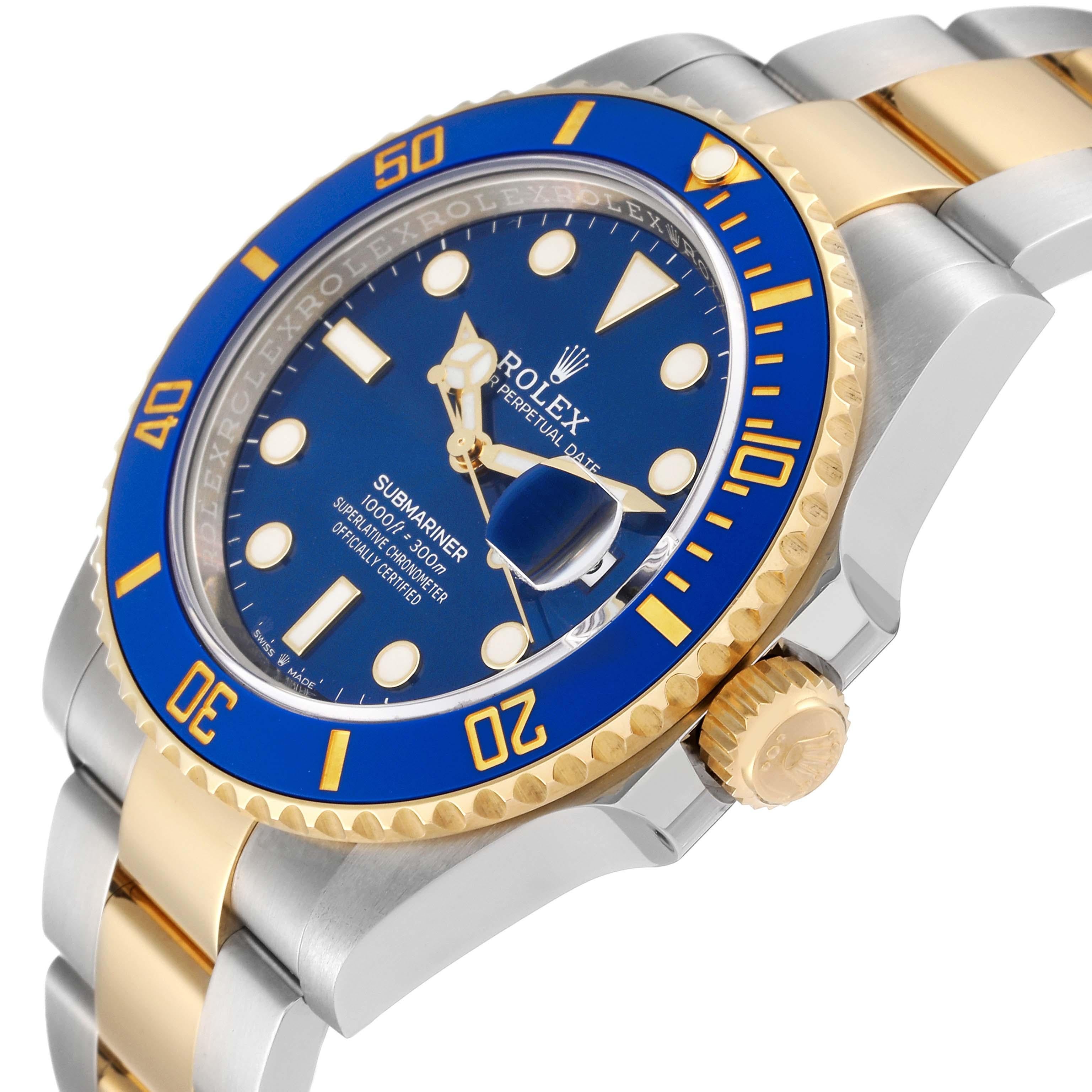 Rolex Submariner 41 Steel Yellow Gold Blue Dial Mens Watch 126613 Box Card For Sale 1