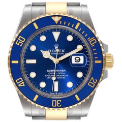 Rolex Submariner 41 Steel Yellow Gold Blue Dial Mens Watch 126613 Box Card