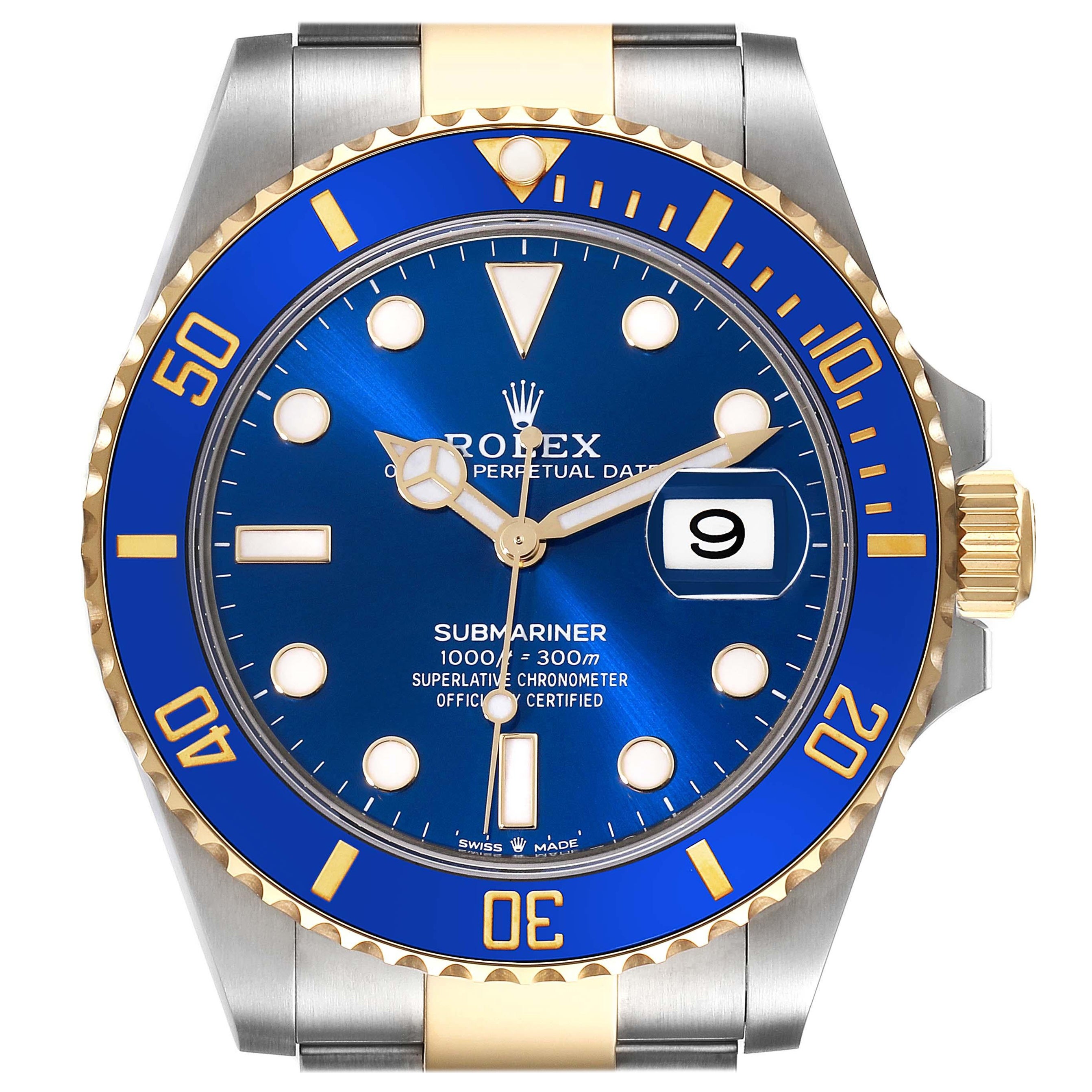 Rolex Submariner 41 Steel Yellow Gold Blue Dial Mens Watch 126613 Box Card
