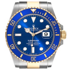 Rolex Submariner 41 Acciaio Oro Giallo Quadrante Blu Orologio Uomo 126613 Scheda Scatola